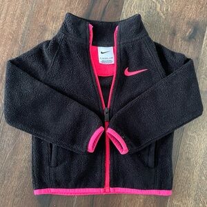 Nike Toddler Black and Pink Fleece Jacket